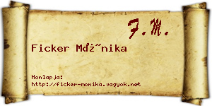 Ficker Mónika névjegykártya